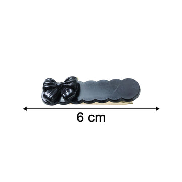 Black Bow Hair Clips – Elegant Lightweight Snap Clip Set - UniFinds 