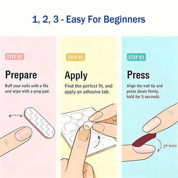 Press-On Nail Tips – Glitter 3D Floral Design with Strong Glue - UniFinds 