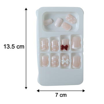 Press-On Nail Tips – Glitter 3D Floral Design with Strong Glue - UniFinds 