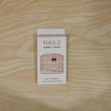Press-On Nail Tips – Glitter 3D Floral Design with Strong Glue - UniFinds 
