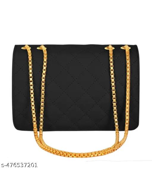 Sling bag | Women's Pu Formal Casual Stylish Shoulder Crossbody Sling Handbag With Double-handle Non-Detachable strap For Women & Girl (Black) - UniFinds 