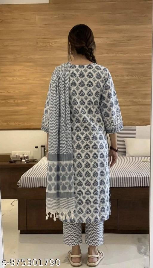 women's printed soft cotton kurti set women's - Veliora 