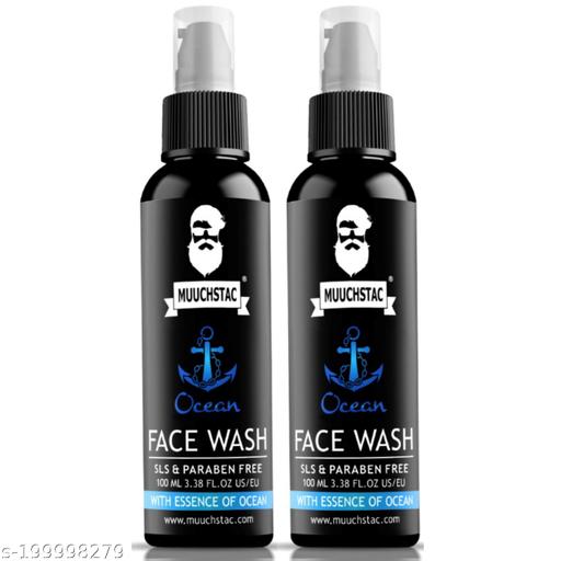 Ocean Face Wash for Men | Fight Acne & Pimples, Brighten Skin, Clears Dirt, Oil Control, Refreshing Feel - Multi-Action Formula | 100 ml | Pack of 2