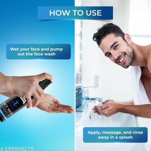 Ocean Face Wash for Men | Fight Acne & Pimples, Brighten Skin, Clears Dirt, Oil Control, Refreshing Feel - Multi-Action Formula | 100 ml | Pack of 2 - Velorabeauty