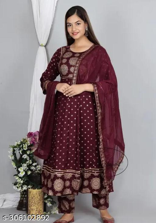 STYLISH POYAL PRINT KURTA,PANT AND DUPATTA - Velorabeauty