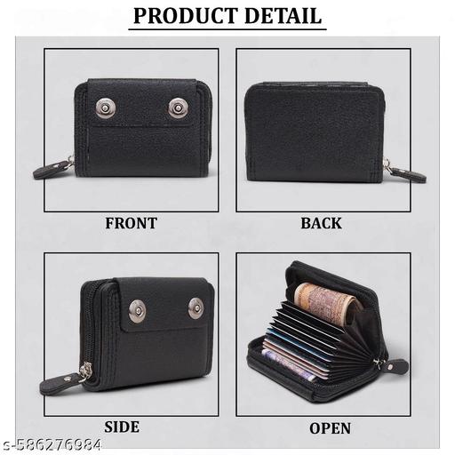 VEMILIO Stylish Women's Card Holder Wallet with 15 Slots | Trendy Compact Zipper & Magnetic Closure Wallet for Girls & Men | Multi Card, Cash & Coin Purse | Vegan Leather Wallet for Travel, Daily & College Use - WYNAMIX store