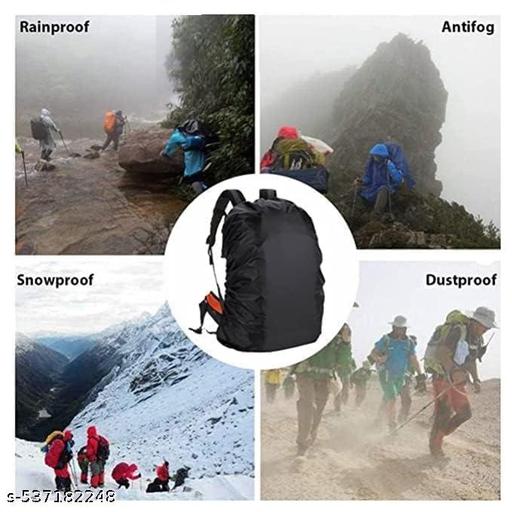 Rain Cover for Backpack Waterproof & Dustproof Upto 45L Bag Rain Cover with Elastic Fixing Buckle & Small Storage Pouch, Laptop Bag Cover for Trekking Travel College Office, Black - WYNAMIX store