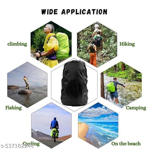 Rain Cover for Backpack Waterproof & Dustproof Upto 45L Bag Rain Cover with Elastic Fixing Buckle & Small Storage Pouch, Laptop Bag Cover for Trekking Travel College Office, Black - WYNAMIX store
