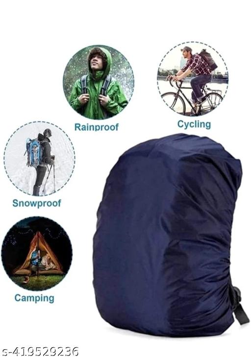 kujra Dust & Rain Cover for Backpack with Pouch, Waterproof Dustproof Rain Cover Bag Elastic Adjustable for School, College,Office, Trekking Bags (30L-50L,Black) pack of 2 - WYNAMIX store