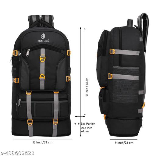 Travel & Hiking Rucksack with Dual Large Compartments, Triple Front Quick‑Access Pockets, Side Mesh Water Bottle Holders, Hip Adjustable Belt, and Padded Back for All‑Day Comfort - WYNAMIX store