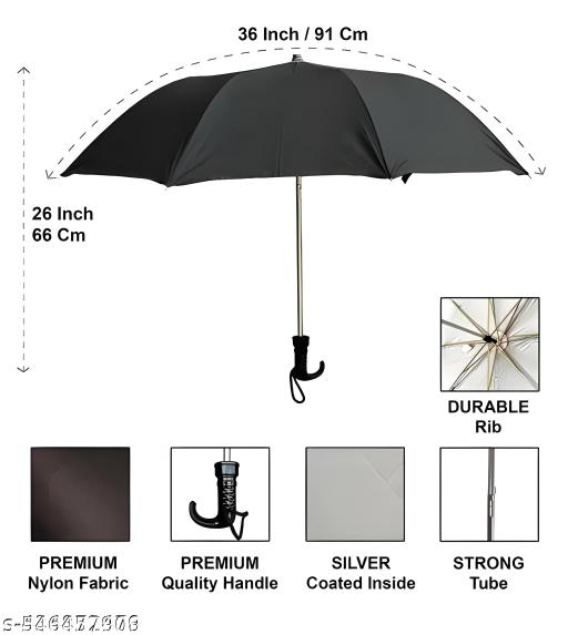 PREMIUM QUALITY REGULAR BLACK UMBRELLA , BLACK FRAME FOR MEN , WOMEN AND KIDS - WYNAMIX store