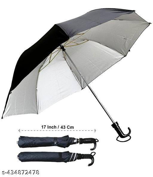 Black 2 Fold Silver Coating Umbrella FOR UNISEX. Easy to Carry - WYNAMIX store