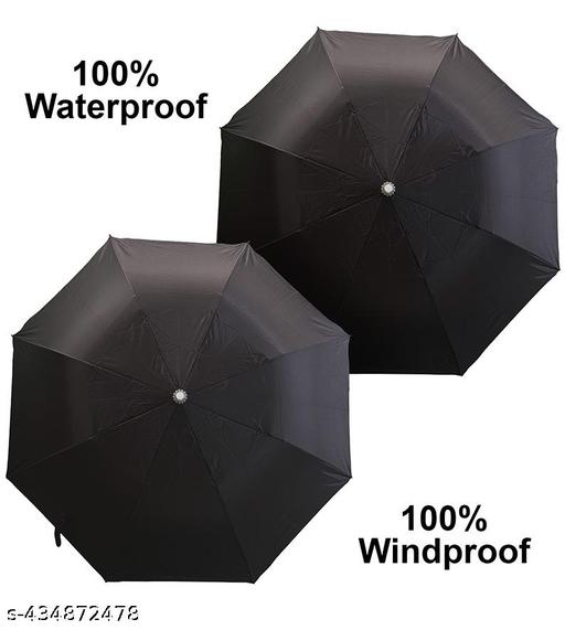 Black 2 Fold Silver Coating Umbrella FOR UNISEX. Easy to Carry - WYNAMIX store