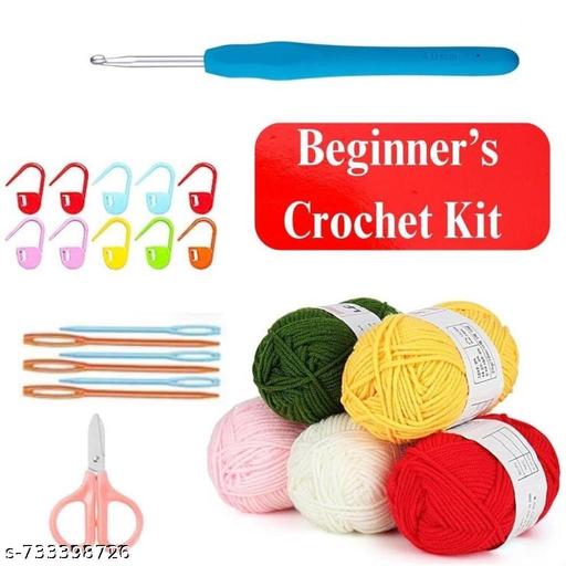 Crochet Kits for Beginners with Crochet Thread , Learn to Crochet Set Supplies DIY Tools,Crocheting Kit for Adults Kids - WYNAMIX store