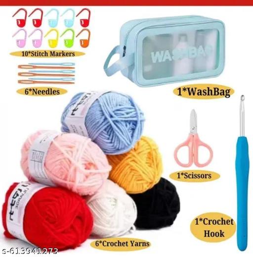 Crochet Kits for Beginners with Crochet Thread , Learn to Crochet Set Supplies DIY Tools,Crocheting Kit for Adults Kids - WYNAMIX store