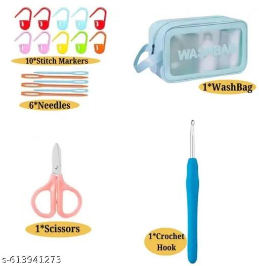 Crochet Kits for Beginners with Crochet Thread , Learn to Crochet Set Supplies DIY Tools,Crocheting Kit for Adults Kids - WYNAMIX store