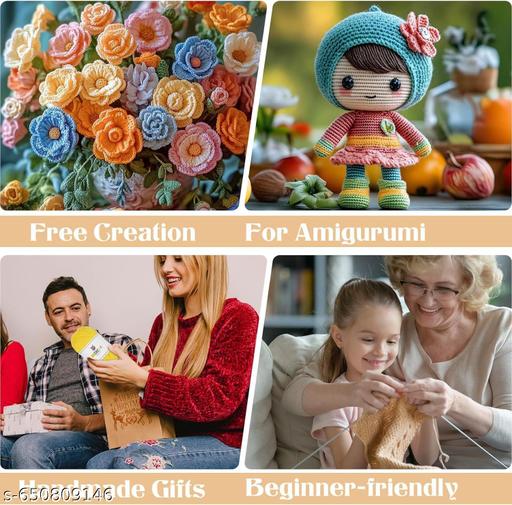 Crochet Kits for Beginners with Crochet Thread , Learn to Crochet Set Supplies DIY Tools, Crocheting Kit for Adults Kids - WYNAMIX store