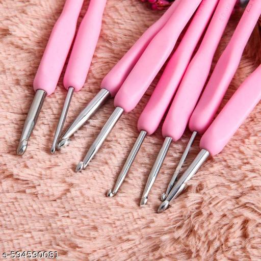 Set 8 Size Soft Plastic Handle Aluminum Crochet Hook Knit Needle Crochet Hook Needles Sizes From 2.5Mm To 6Mm - WYNAMIX store
