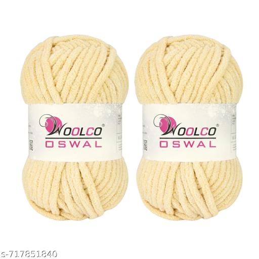 Yankie Chenille Supersoft Velvet Yarn – Pack of 2 (100g Each), Plushie & Blankie Yarn for Crochet, Knitting, Amigurumi & DIY Crafts (CREAM) - WYNAMIX store