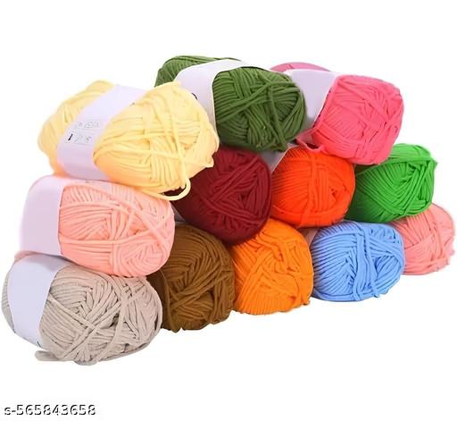 10 pcs Combo Mix Colors Wool Ball. Hand Knitting Art Craft Soft Fingering Crochet Hook Yarn, Needle Knitting Thread Dyed woolen thread wool woon thead ullan thread ullan nool crochet kit crochet - WYNAMIX store