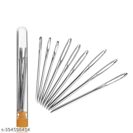 Large-Eye Blunt Needles, 9 Piece Stainless Steel  Knitting Needles, Sewing Needles, Crafting Knitting Weaving Stringing Needles - WYNAMIX store