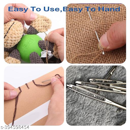 Large-Eye Blunt Needles, 9 Piece Stainless Steel  Knitting Needles, Sewing Needles, Crafting Knitting Weaving Stringing Needles - WYNAMIX store