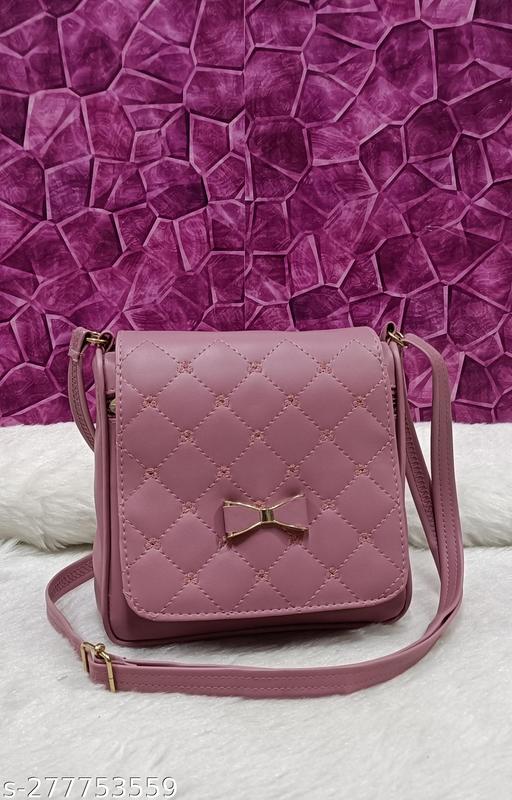Gorgeous Stylish women Pink PU sling bags/Full hand work bag/sling bag for women/party wear bag for women/long bag for women/wedding bag for women/Small sling bags/Premium PU leather sling bags for women  - WYNAMIX store
