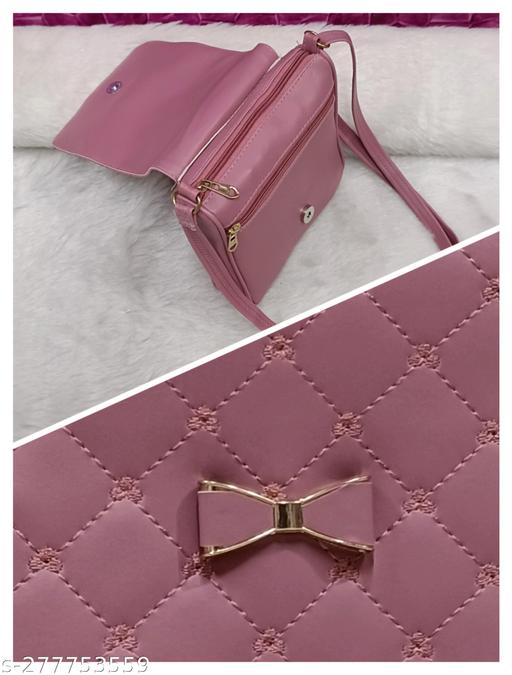 Gorgeous Stylish women Pink PU sling bags/Full hand work bag/sling bag for women/party wear bag for women/long bag for women/wedding bag for women/Small sling bags/Premium PU leather sling bags for women  - WYNAMIX store