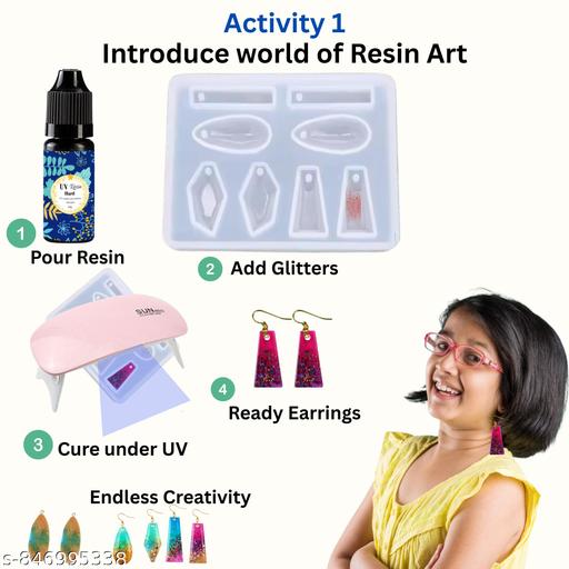 Exploralearn Mandala UV Resin DIY Art Kit for 12+ girls | Make Earrings & Coasters | Includes UV Lamp, Resin, Moulds, Colours & Tools | Gift Set for Girls & Teens - WYNAMIX store