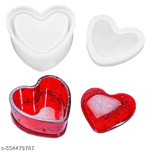 Heart Shape Gift Box Resin Molds Silicone Jewelry Storage Love Trinket Container Epoxy Molds DIY Crafts Casting Molds with Lid - WYNAMIX store
