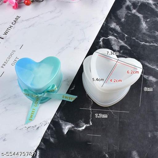  Heart Shape Gift Box Resin Molds Silicone Jewelry Storage Love Trinket Container Epoxy Molds DIY Crafts Casting Molds with Lid - WYNAMIX store