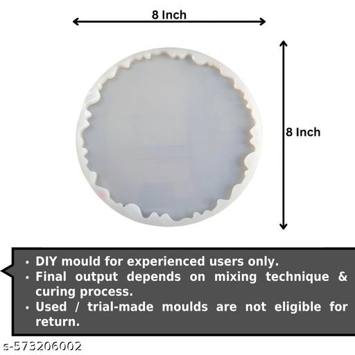 8 Inch Resin Art Silicone Mould – Round Agate Shape Base | Premium Silicone | For Epoxy, UV Resin, Wall Clock, Tray, Calendar, Nameplate & DIY Gifts - WYNAMIX store