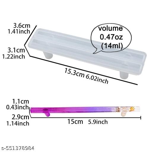  Straight Resin Tray Handle Silicone Mold 2 Slots Handmade DIY (Tray Handle Mould - 15.5 x 3.5 cm) SM3667 - WYNAMIX store