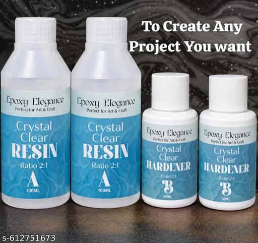 Resin Art Liquid Hardener for Craft Beginners Materials Kit Ultra Crystal Clear Coat Transparent Epoxy 2 1 Ratio Bubble Release Artists Jewellery Set Casting Tabletop DIY Project150GM - WYNAMIX store
