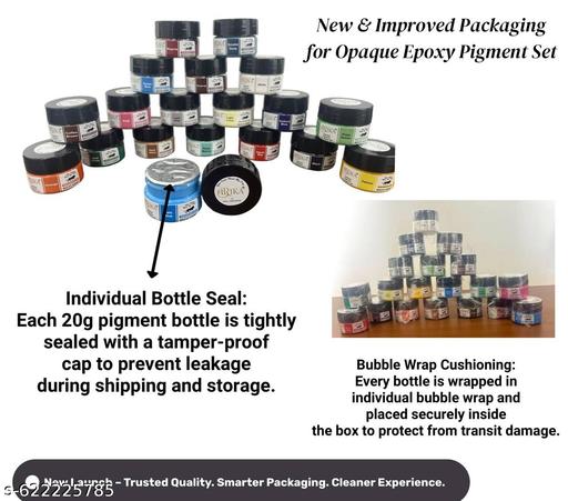 Pack of 15 Opaque Resin Pigment | 20g Each | Ultra-Rich Concentrated Colours for Epoxy Resin, Art & Craft | Smooth Blend ✨ High Coverage  Non-Toxic ✅ - WYNAMIX store