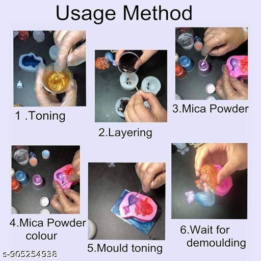 6 Color Mica Powder Set – 10g Each Premium Pigment for Candle Making, Epoxy Resin Art, Soap Making & DIY Crafts – Smooth Mixing, Strong Color Payoff & Shimmer Finish - WYNAMIX store