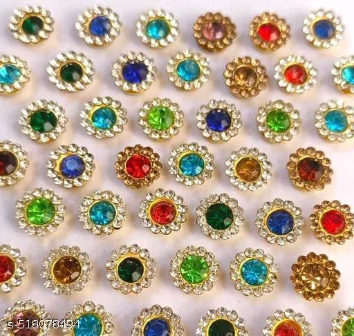 stone round 400 pcs size = 10 mm multi colour for crafting , decoration work - WYNAMIX store