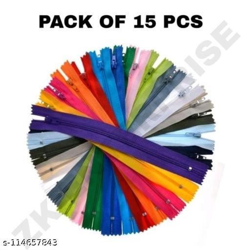 Invisible Zipper - 16 inch/42cm - Pack of 15 | Premium Concealed Long Zips | for Garments, Bags, Palazzo, Dresses, Frocks, Gowns(Multicolor) - WYNAMIX store