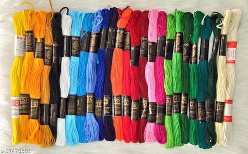 Arts Collection Cotton Hand Embroidered Thread Skeins for Craft Projects (Multicolor , Pack of 25) - WYNAMIX store