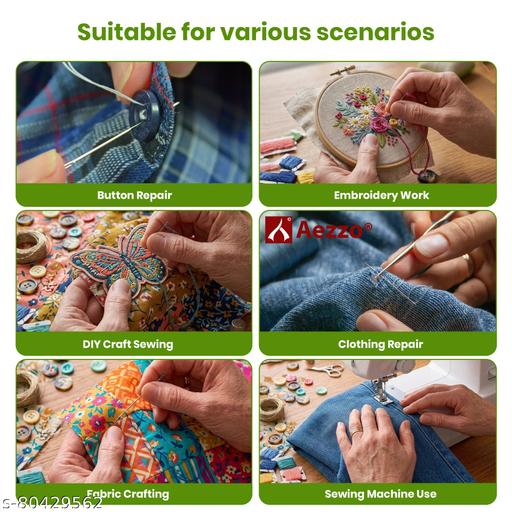 Double Layer Multipurpose Tailoring Sewing Kit Set Box with High Quality Materials and all Accessories like Thread Spool, Needle, Cutter, Measure Tape, Dress & Trouser Hook, Bobbins, Shirt Buttons, Seam Ripper, Scissors, Pearl Pin etc. with Heavy and Durable Transparent Plastic Sewing Kit Box. - WYNAMIX store