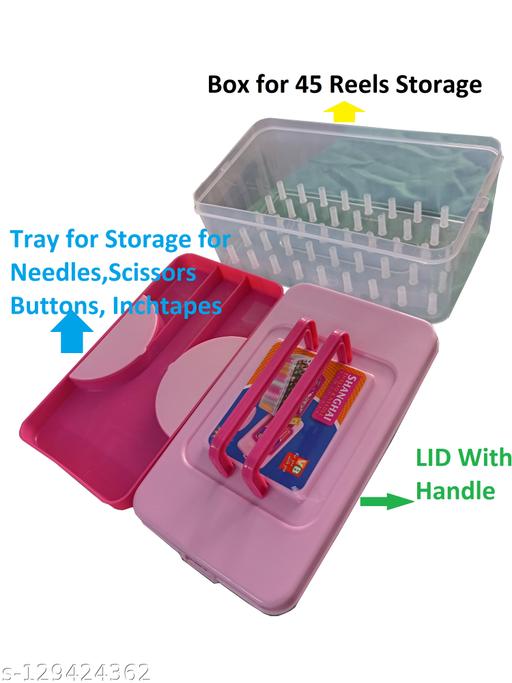 1 pc of 45 reels and needle/thread box for stitching, tailor kit for for homes & shop(multicolour) - WYNAMIX store