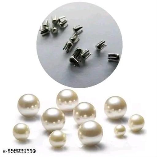 Nails (Rivet) for Pearl Setting Machine, 30 GM Pearl Rivet Buttons, Pearl Hand made Tools for Hats/Shoes/Clothes/Bags, Skirt Setting Machine, Silver color - WYNAMIX store