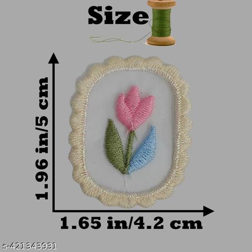 Pink Heart & Flower Oval Embroidered Appliqué Patches - Set of 5 DIY, Non-Adhesive for All Fabrics - Dresses, Blouses, Scarves, Hats, Bags, Jackets, Vests, Skirts, T-Shirts, Sweaters, Tank Tops - WYNAMIX store