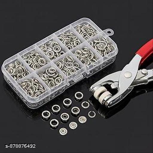  Buckle Tool Kit Manual Buckle Tool Kit for Clothes Repair, Buckle DIY Snap Tool with Snap Buttons Kit, Hand Button Plier Tool for Snap Button, Snap Fastener Pliers, Sewing Button Cover Tool Kit (Silver) - WYNAMIX store
