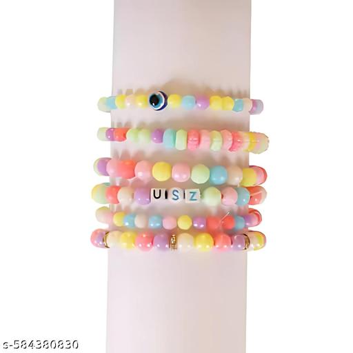 Ultimate DIY Beading Kit - Set of 400+ pcs 12 Plastic Beads with Elastic Thread,(light Multicolor 3) - WYNAMIX store