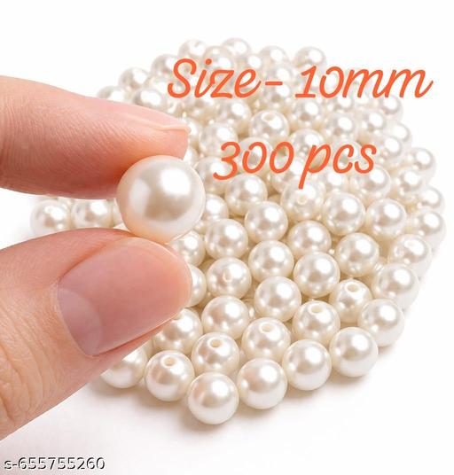 10mm 300 pices I Jewels White Artificial Round Moti Faux Pearl Beads for DIY Jewellery Making, Beading, Crafting (10mm) - WYNAMIX store