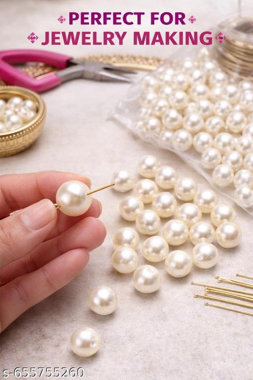 10mm 300 pices I Jewels White Artificial Round Moti Faux Pearl Beads for DIY Jewellery Making, Beading, Crafting (10mm) - WYNAMIX store