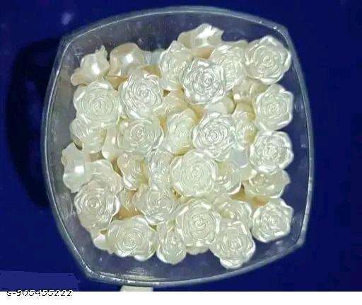 100 pc  plastic Rose Flower Beads for Art  & craft  Decoration - WYNAMIX store