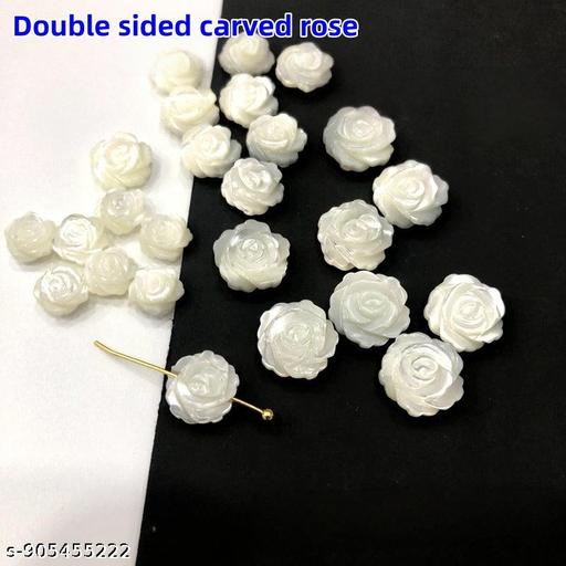100 pc  plastic Rose Flower Beads for Art  & craft  Decoration - WYNAMIX store