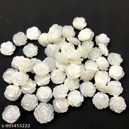 100 pc  plastic Rose Flower Beads for Art  & craft  Decoration - WYNAMIX store